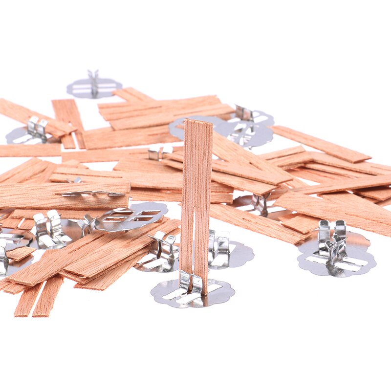 Mechas Para Velas De Madera 120 Unidades | Con Soportes De Hierro | Sin Humo, Para Velas DIY Y Decoración