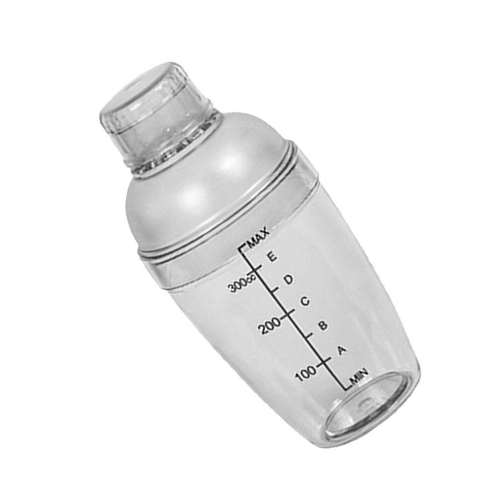 300ml Hand Shake Cup Cocktail Shaker Transparent Mixer Cup Clear Bar Shaker Wine Milk Tea Shaker Cup with Scale (White)