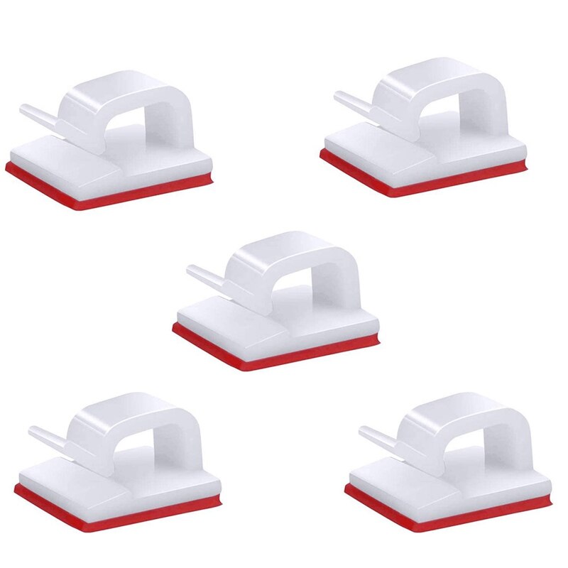 100 Self-Adhesive Cable Management Clips, Suitable for TV, Computer, Laptop, Ethernet Cable, Desktop Home Office: Default Title