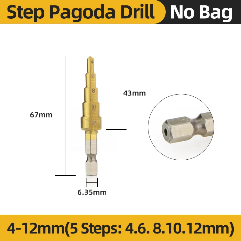 Stepped Rill HSS Titanium Step Drill Bit Conical Stage Drill Fo... – Grandado