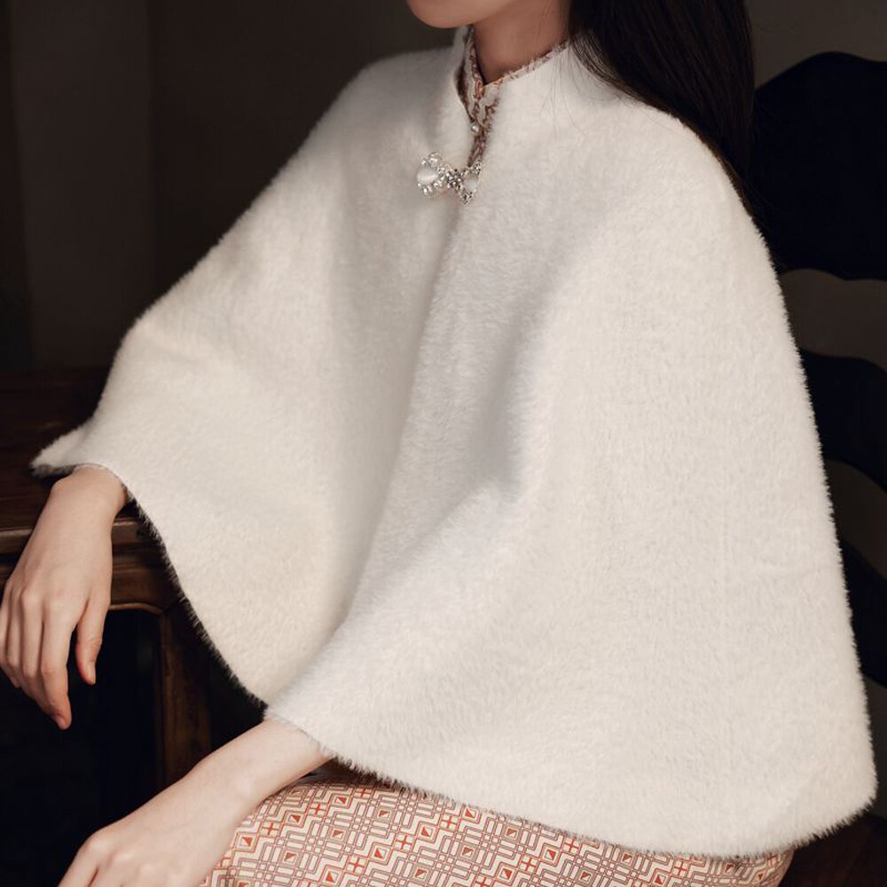 Faux Fur Party Wrap Winter Warm Wedding Bolero Ivoor Bruiloft Jas Bruids Wrap Party Cape