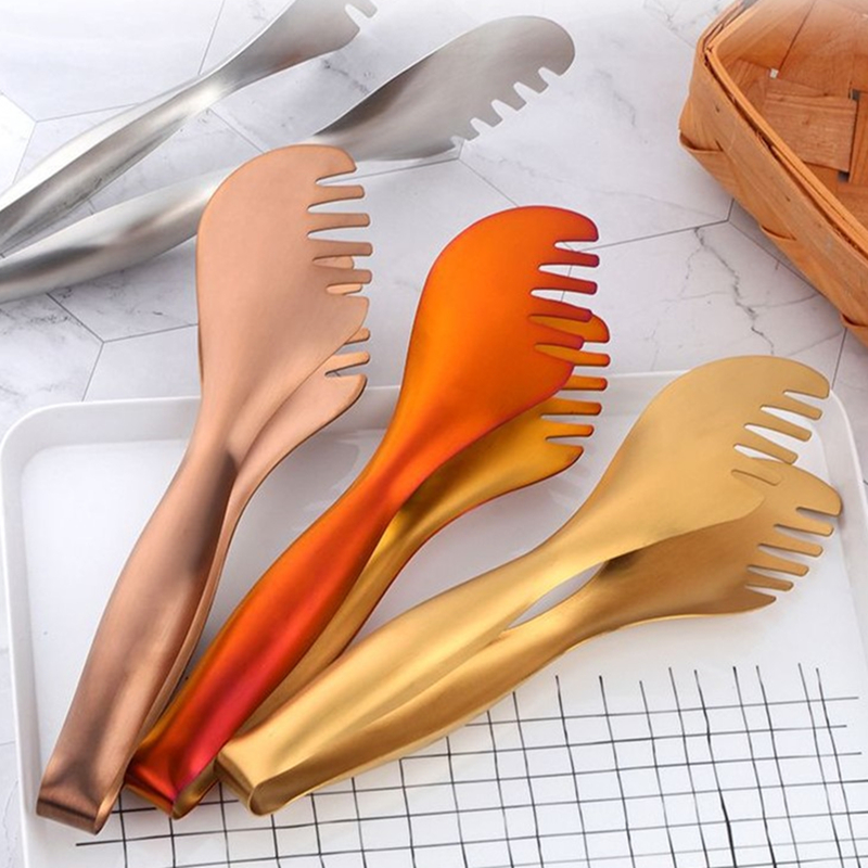 Pince de service de Buffet en acier inoxydable, à dents, en métal, pour barbecue, pince à aliments résistante à la chaleur, ustensiles de cuisine