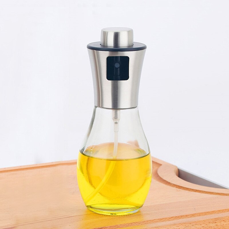200ml rostfritt stål glasoljeflaska matlagning kök bbq bakning olivolja sprayflaska livsmedelskvalitet enhetlig sprayflaska
