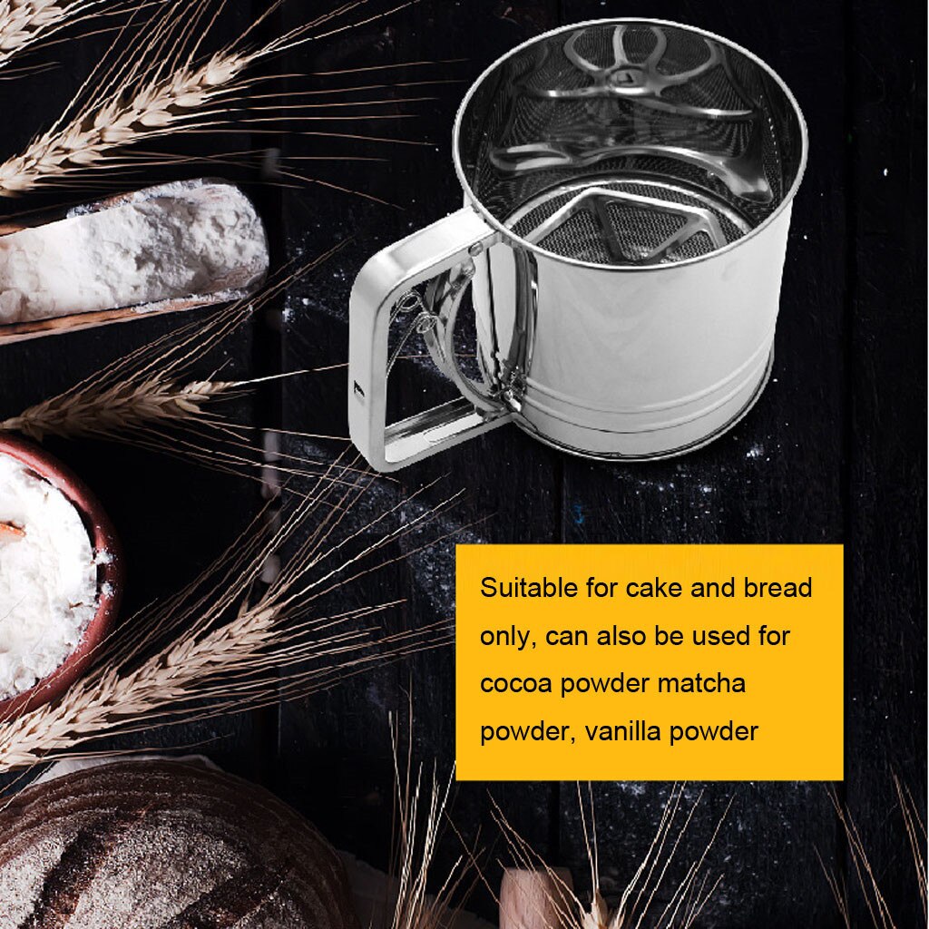 Flour Sifter Stainless Steel - Large Capacity Stainless Steel Sifter For Baking Flour, Powdered Sugar - Double Layer