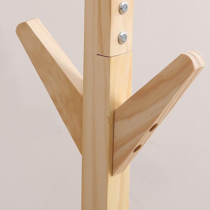 Stand Solid wood floor coat rack Simple Assembly Triangle Base clothes shelves hanger home storage bedroom furniture