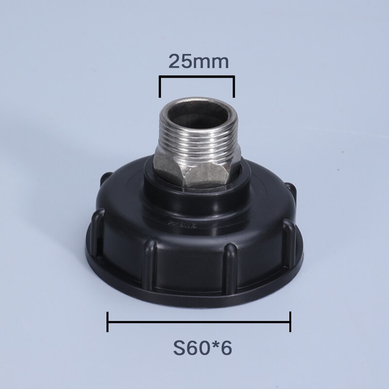 1000L IBC Tank Adapter S60*6 to 25mm Fine Thread 304 Stainless Steel Garden Hose Connector Irrigation tool