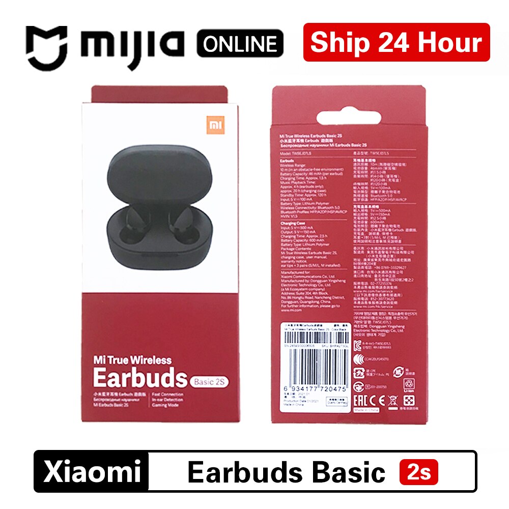 Xiaomi Redmi AirDots 3 Wireless Bluetooth 5,2 Schnelle Lade Kopfhörer Stereo Bass Mit Mic Freisprecheinrichtung Mi Earbuds Für iPhone: Airdots 2s