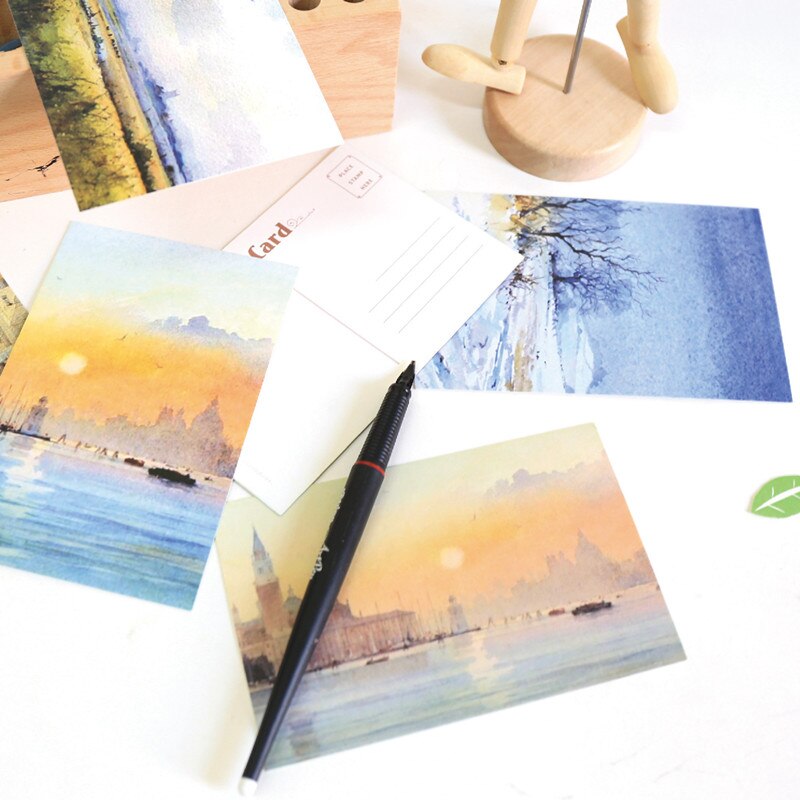 30 Pcs/set Beautiful City Scenery Postcard Vintage Style Postcard Set Greeting Cards Letter Paper Card Years Postcards