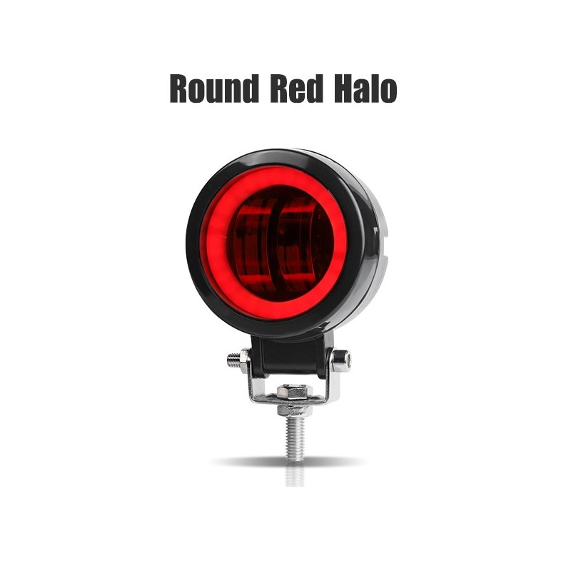 Ronde Halo Led Head Spot Light 3 Inch Motorcycle Spotlight 12/24 V Voor Scooter Bobber Chopper ATV dagrijverlichting Hi/Lo Beam: Beige