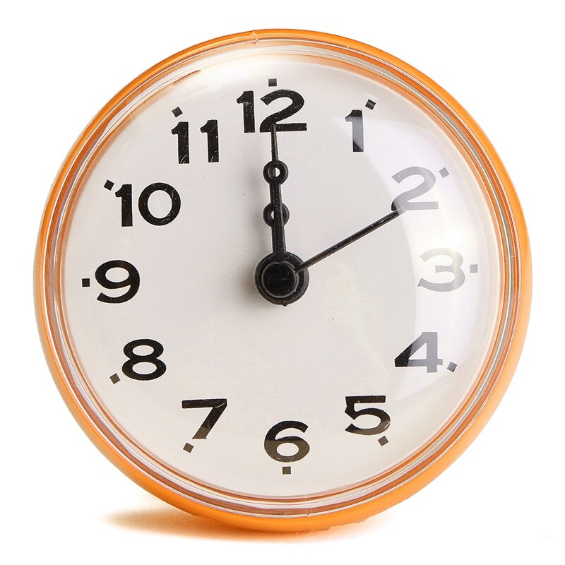 ! badkamer Keuken Waterdichte Douche Muur mini Klok Horloge Zuignap Batterij Operated Woonkamer Moderne: Oranje