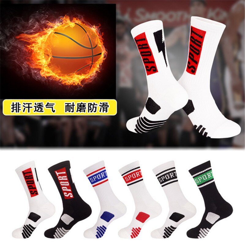 Basketball Socks Knee-High Breathable Street Sports Cycling Running Match Non-Slip Towel Bottom Socks