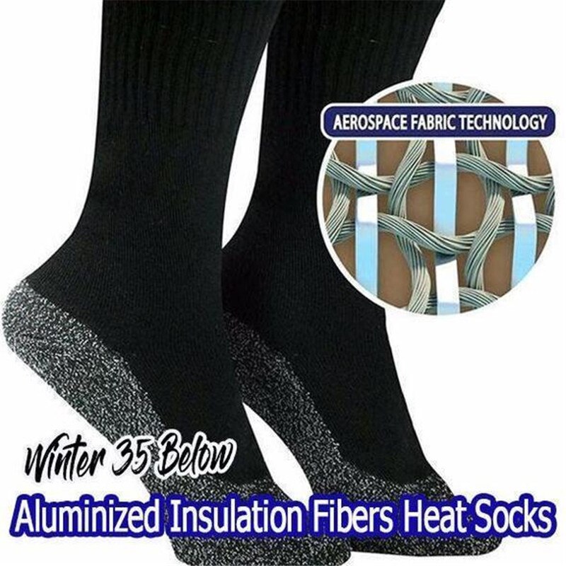 1 par vinteraluminerede isoleringsfibre varmestrømper holder fødderne varme og tørre mænd og kvinder aluminiumsfibersok jul