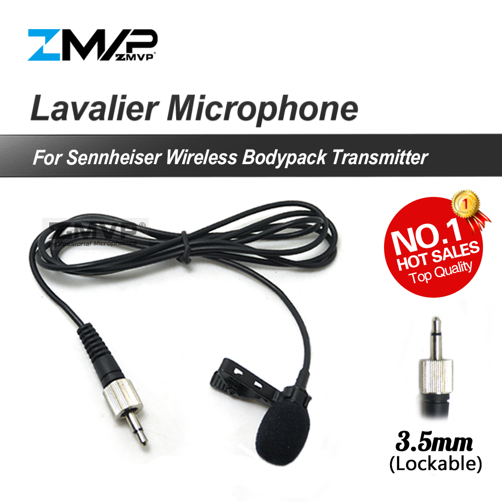 Lavalier Lapel Tie Clip Mic Condenser Microphone For Sennheise Wireless BodyPack Transmitter 3.5 mm Jack Lockable