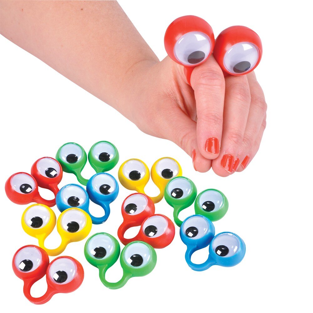 Google Eye Finger Puppe Plastic Rings with Wiggle Eyes Spies For Birthday Party Kids Gags & Practical Jokes Toy