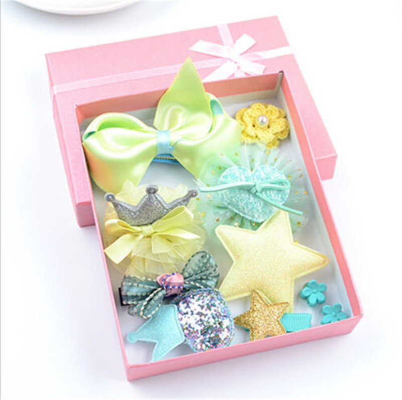 Focusnorm 10 Pieces/Set Toddler Baby Girl Hair Accessories Bowknot Animal Lace Tiaras Hair Hip Headwear For Girl