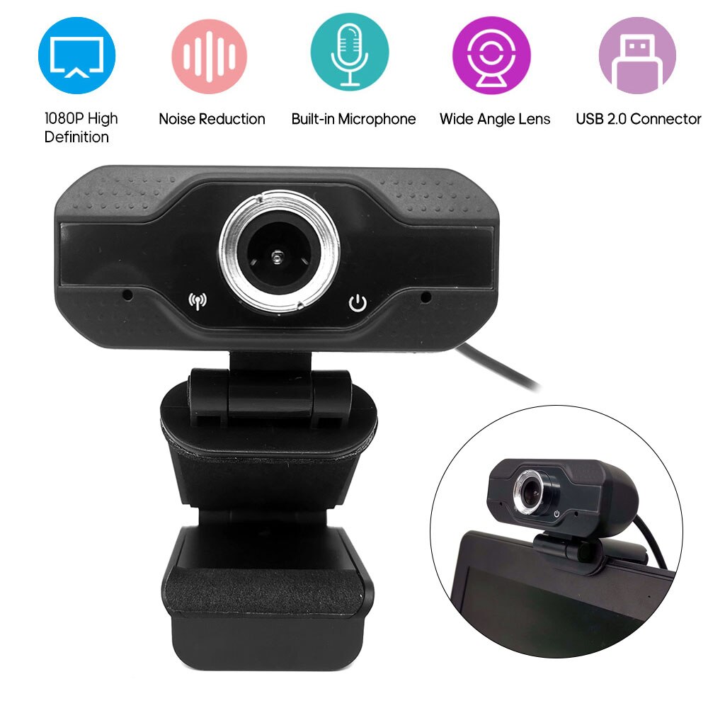 Webcam 1080P Auto Focus USB Web Camera with Built-in Noise Reduction Microphone Web Cam PC Webcam for pc Laptop computer camera: 1080P-2