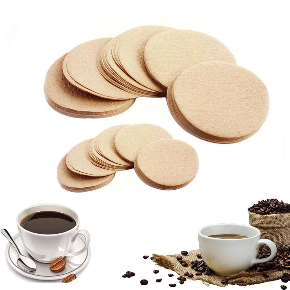 Papier filtre à café rond pour cafetière expresso V60, outil de Pot Moka, 56mm 60mm 68mm, 100 pièces