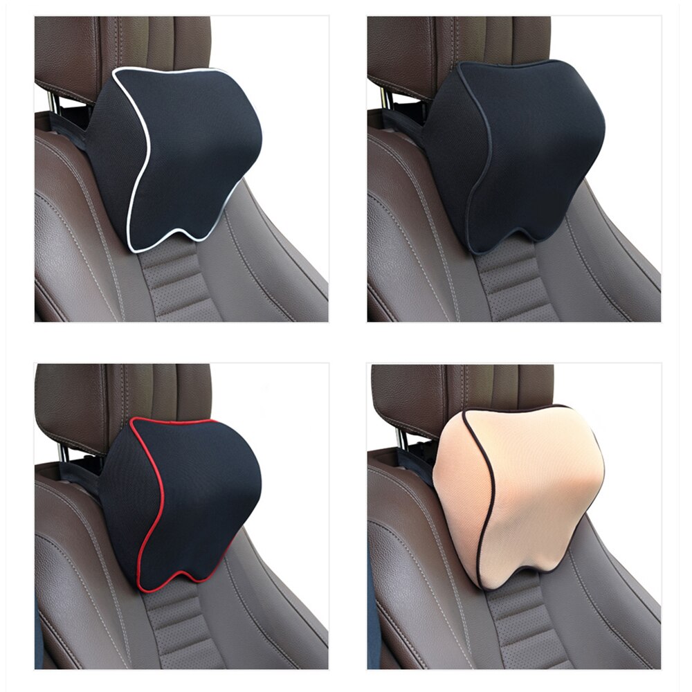 Almohada para reposacabezas de coche, cojín para asiento de coche, Protector de cuello, asiento de automóvil, accesorios para Restauto, algodón de memoria