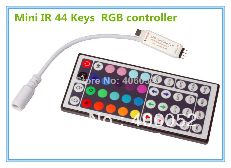 4 stks/partij rgb 44key ir afstandsbediening DC12V-24 v voor 5050/3528 led strip licht en RGB LED module