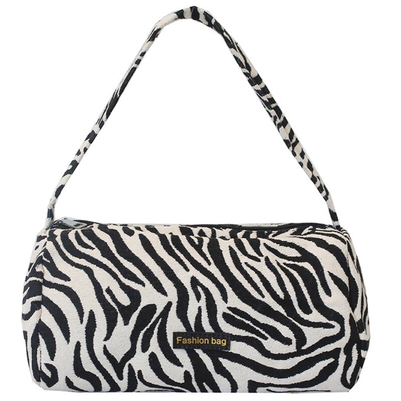 Zebra Muster Tasche Kleine Schulter Taschen für Frauen Branded Schulter Handtaschen Weibliche Hand Tasche Vintage Leinwand Trend Taschen