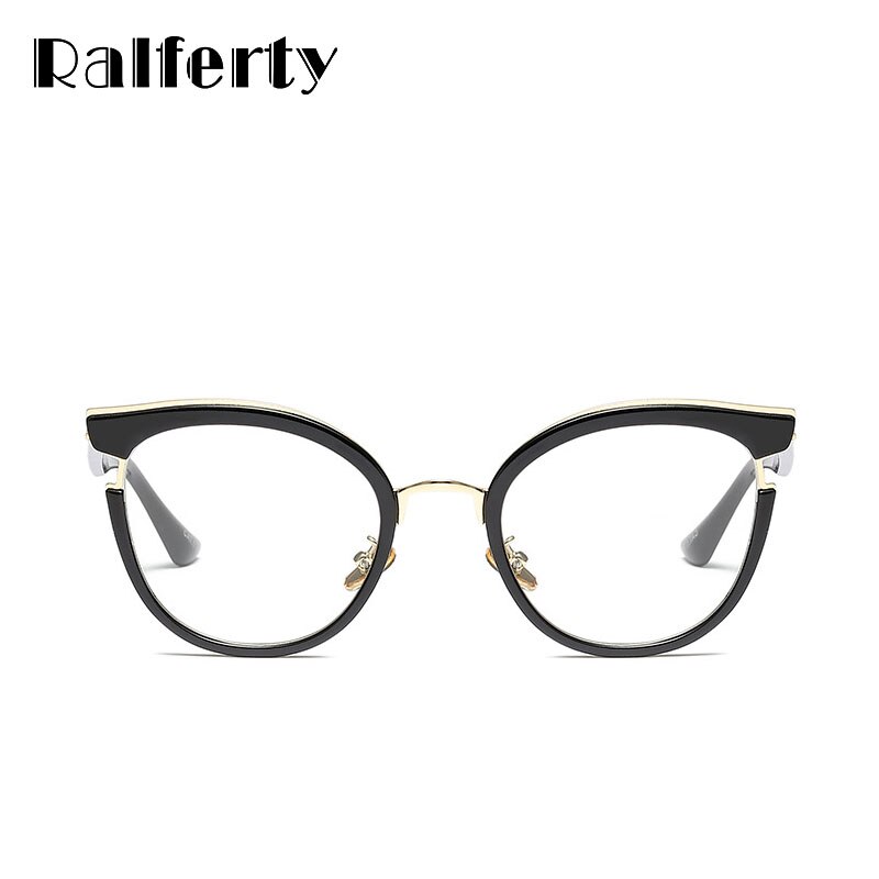 Ralferty Ladies Cat Eye Glasses Vintage Black Optical Eyeglasses Frames Women Eyewear Frame oculos de grau gafas F97551