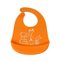 Cartoon Drucke Kinder Silicon Lätzchen Baby Lätzchen Kinder der Sommer Einstellbar Wasserdicht Bib Baby Fütterung Werkzeuge Jungen Mädchen Lätzchen schürze: orange elephant