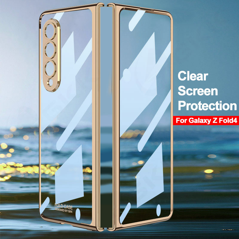 GKK Luxe Plating Screen Glass Cover Voor Samsung Galaxy Z Fold 4 Case Camera Bescherming Hard Plastic Voor Galaxy Z Fold4 5 Case