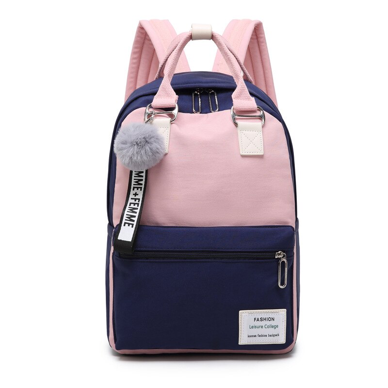 Wasserdichte Oxford Reise Rucksack für Frauen Schule Schulter Tasche lässig Große Kapazität Bagpack für Teenager Mädchen mochila MD0201: rosa blau