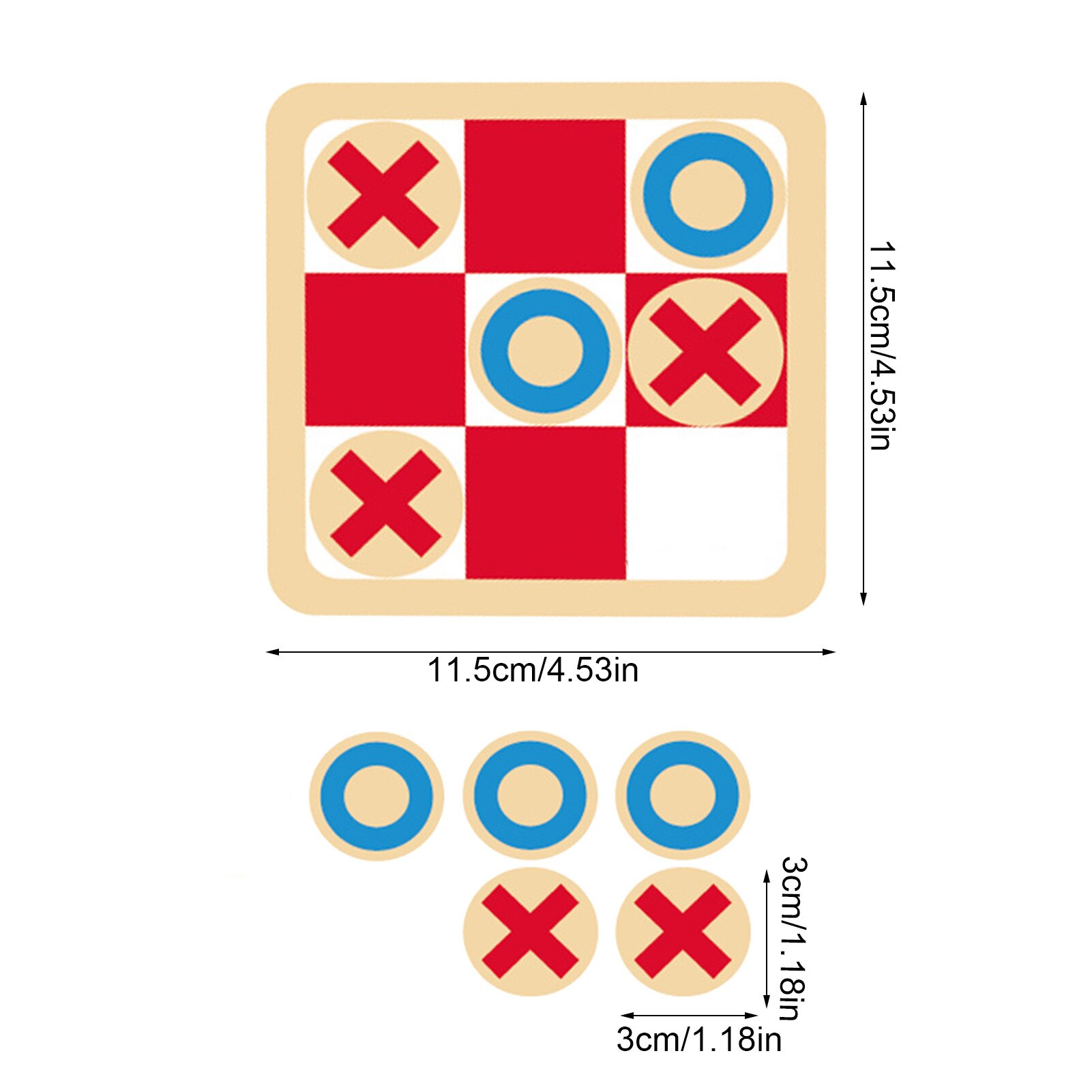 Noughts En Kruisen Game Xo Hout Board Game Toy Leisure Ouder-kind Interactie Puzzel Spel Educatief Speelgoed