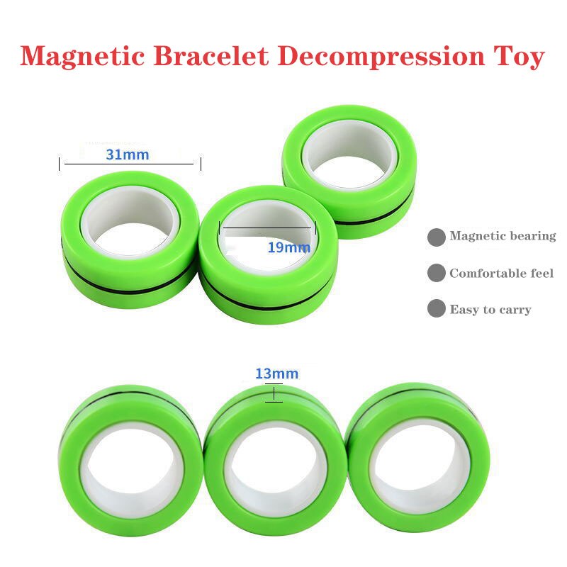 3Pcs Anti-Stress Magnetische Magie Ringe Entpacken Spielzeug Für Magier Trick Requisiten Dekompression Magie Trick Kleine Ornamente