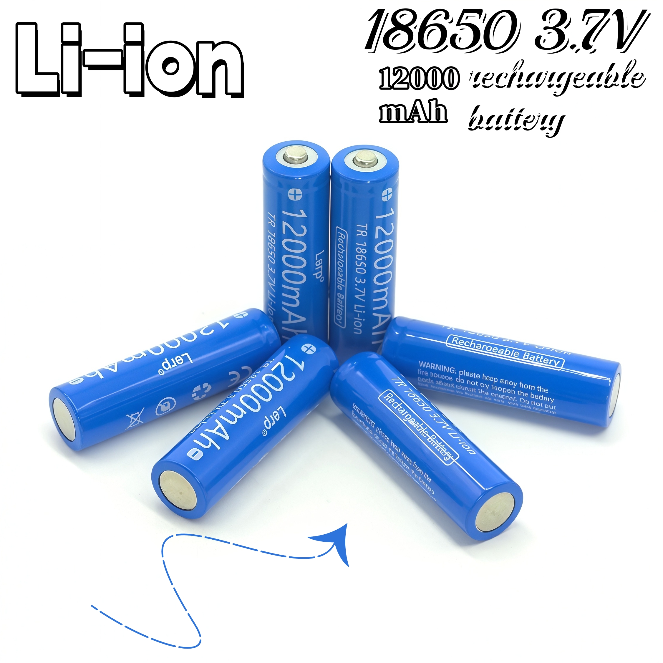 Batteria al litio ricaricabile 3.7v 18650 12000 + caricabatterie: ampiamente utilizzata per torce elettriche e vari dispositivi elettronici