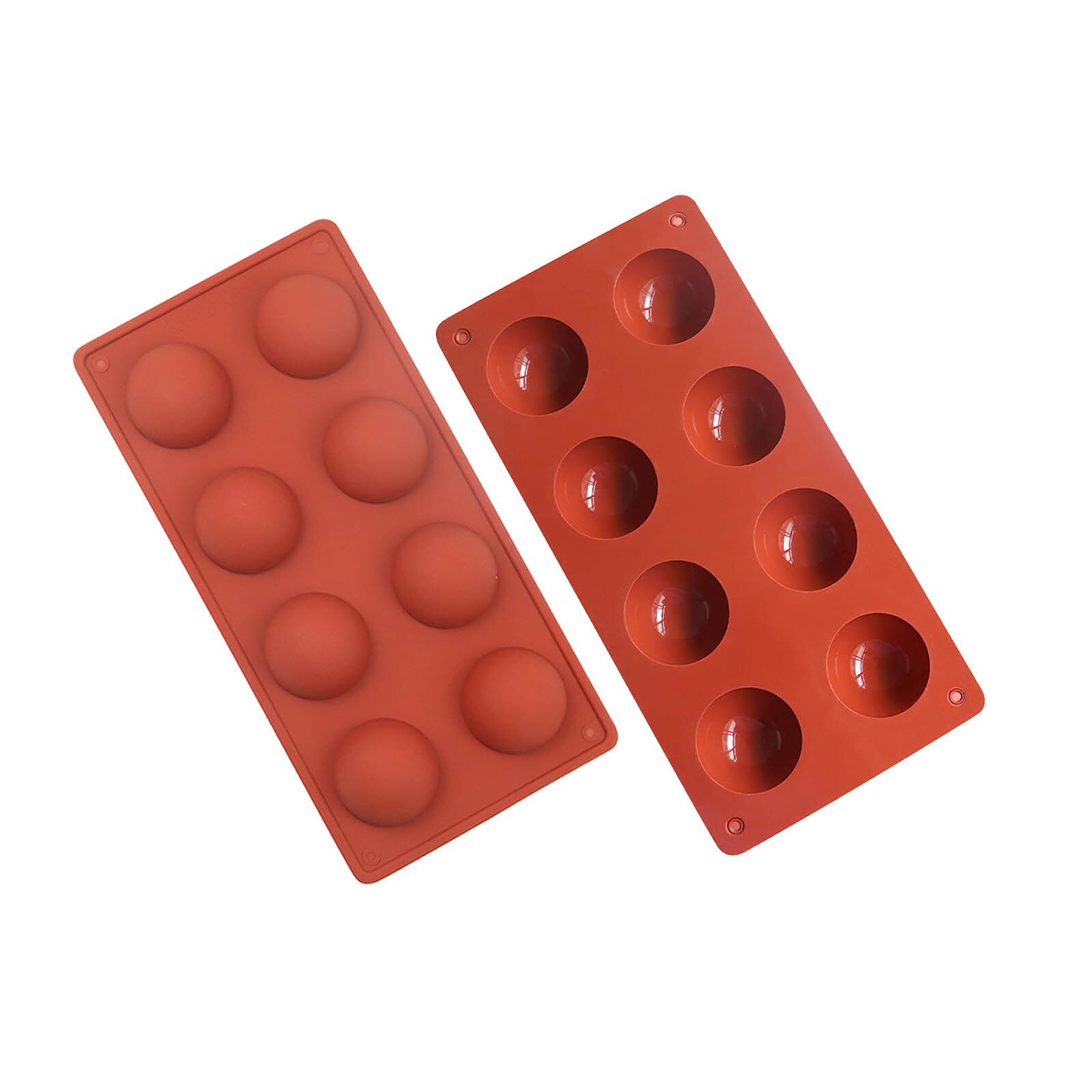 1/2/3pcs Hemisphere Shape Silicone Mold 8 Holes Food Grade Baking Accessories Chocolate Candy Mold Bakeware Kitchen Gadgets: 2PC