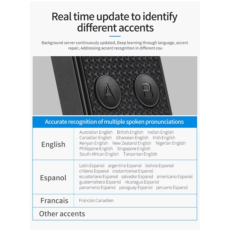 K6 inteligente en tiempo Real traductor de voz en 68 idiomas portátil traductor inteligente de voz Ai traductor