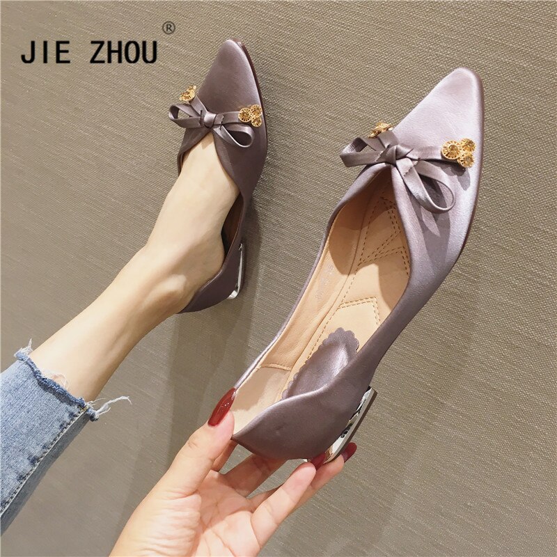 Mode Bowtie Spitse Teen Slip-on Ballet Flats Vrouwen Bootschoenen Luxe Kantoor Dames Schoenen Slip-on vrouwen Flats