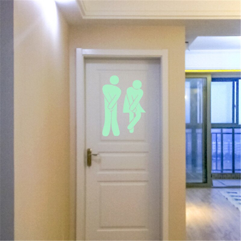 Badkamer Lichtgevende Sticker Wc Fluorescerende Muur Sticker PVC Verwijderbare Sticker PVC Behang voor Wc Home Decoraties