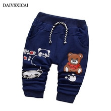 Daivsxicai Pants Cotton Boy Cute Cartoon Bear Baby Clothing Pants Baby All-Match Children Pants For Boys 7-24 Month