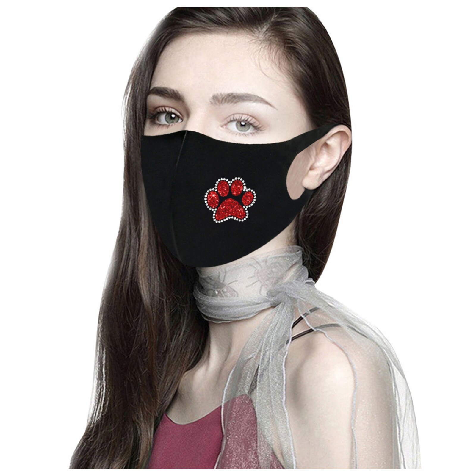 Mascarilla de cara de ciclista para adultos, máscaras de Navidad, con diamantes, reutilizables, para prevenir la contaminación, para exteriores: P