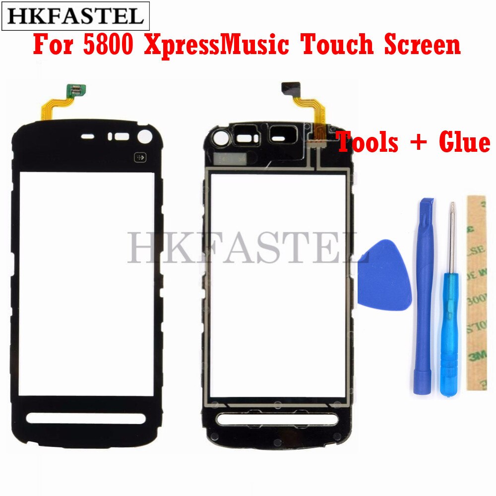 Hkfastel Touch Voor Nokia 5800 Xpressmusic 5800XM Touch Screen Digitizer Sensor Voor Glas Lens Panel + Gereedschap Lijm