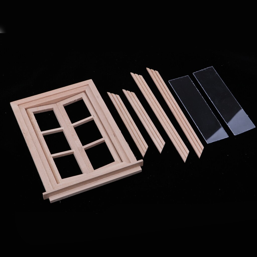 14 Pieces Unpainted Mini Wood 6 Pane Window & Fram... – Grandado