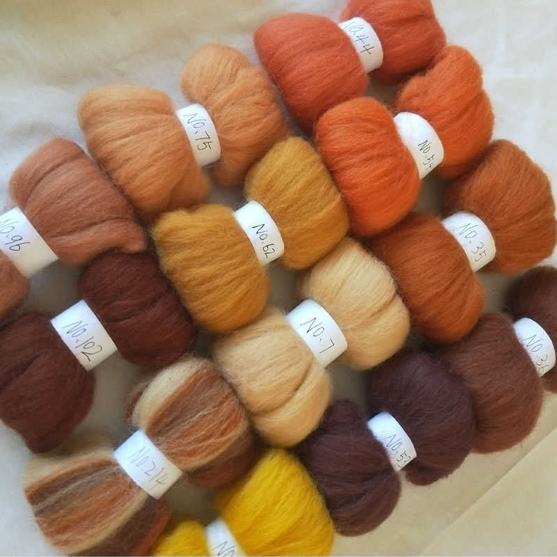 WFPFBEC voelde 70 s DIY wol voor naaldvilten kit merinowol zwervende wol fiber crafa 120g 10 g/zak 12 kleuren