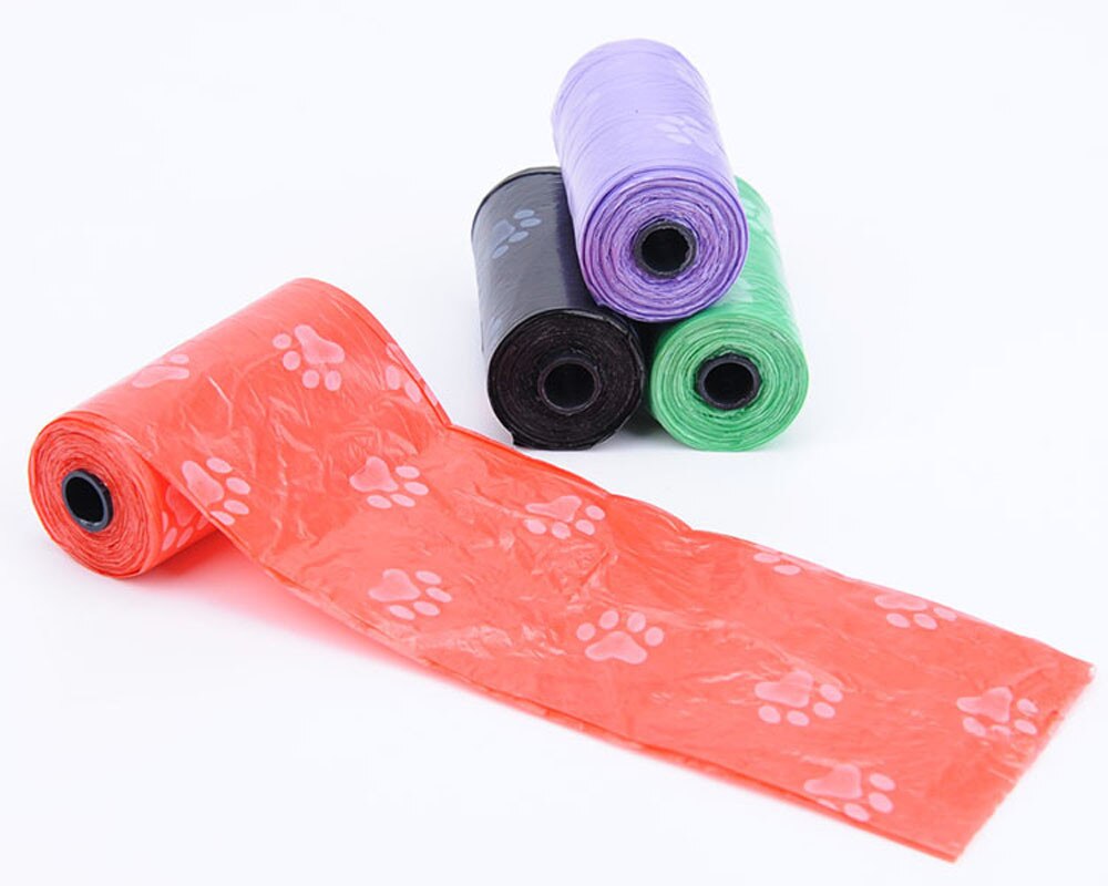 Sac de déchets de chiens | 150 pièces, 10 rouleaux de déchets de chien de compagnie dégradables avec impression de chien, sac de déchets d'animaux de compagnie propre, sac de poèche multicolore ^ 30