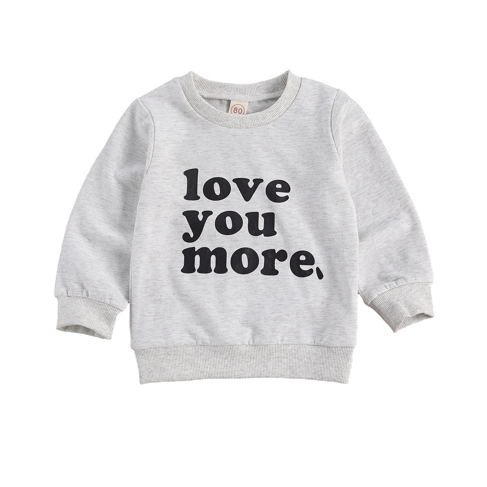 Toddler Infant Kid Baby Boy Sweatshirts Casual Long Sleeve Letter Child Clothes Tops Autumn Winter Costumes: Gray / 6-12M