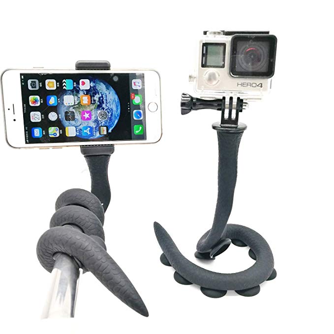 Flexibele Smartphone Selfie Stok Lui Snake Telefoon Pod Camera Statief met Balhoofd Zuignap Pad voor Gopro SJCAM