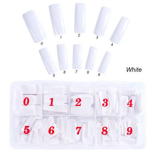 1 doos 500 stuks Nep Nagels Tips Half-cover Franse Nagels Natuurlijke Transparant Wit UV Gel Practice Tips DIY manicure Tools Set TR713: White