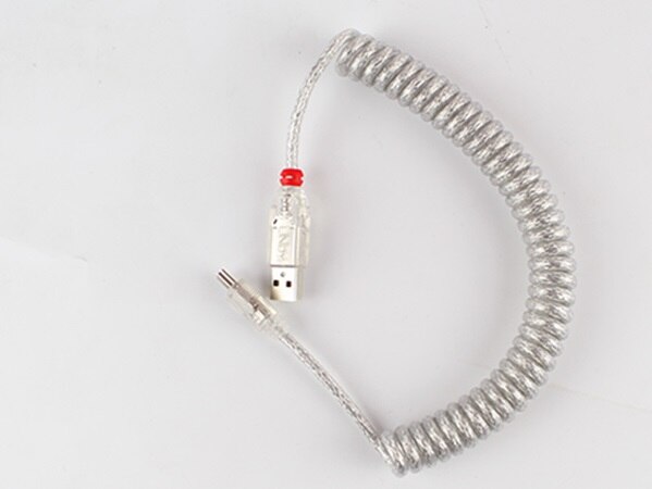 Mechanical Keyboard GH60 USB cable mini USB port for poker 2 GH60 keyboard kit DIY LINDY coliled Cable wire: SILVER