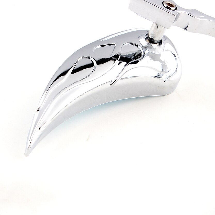 CHROME MOTORCYCLE FLAME TEARDROP MINI MIRRORS 8MM 10MM REAR VIEW SIDE MIRROR