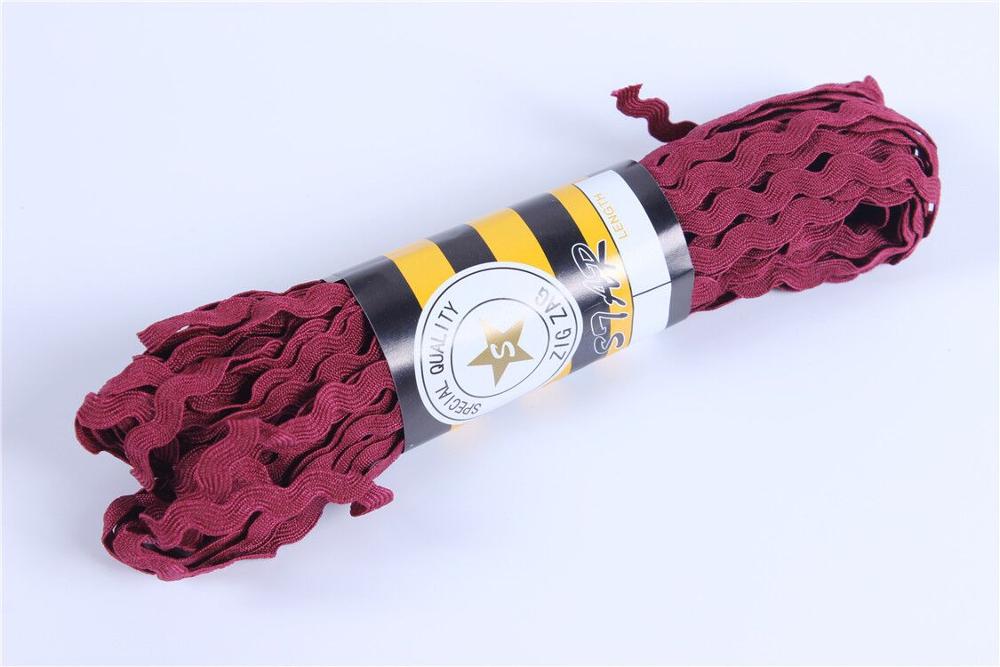 15yard/lot S Shaped Curve Wavy Lace Trim Ribbon Handmade Hat Curtain Pillow DIY Sewing Crafts Wedding Party Decorations: Wine Red 15Y