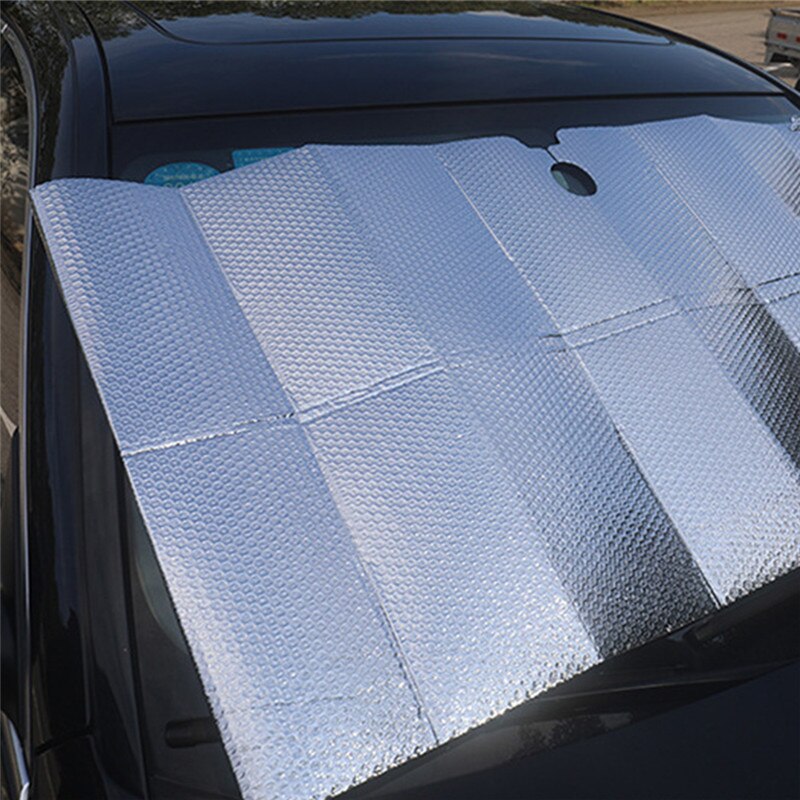 Car Windshield Sunshade Aluminum Foil Insulation Bubble Auto Front Window Heat Shield Cover Foldabler Fits For Various Sizes