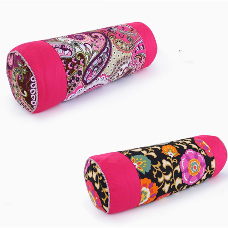 Almohada Cervical de concha de trigo sarraceno, cojín redondo de satén de caramelo para cuello, ortopédico, chaqueta lavable de tracción para fisioterapia de la columna vertebral