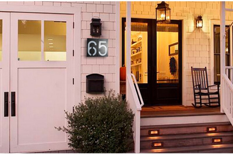 House Number Doorplate Digital Solar Light LED Address Signs Door Number Digits Wall Mount Number For Home